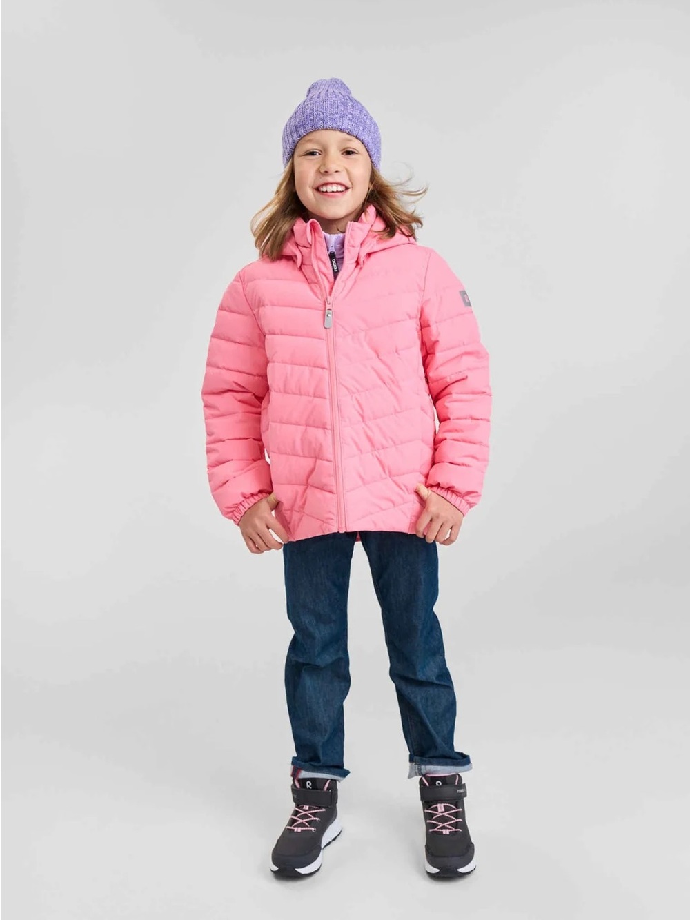 Reima Girls' Uumaja Sunset Pink Light Insulation Waterproof Jacket—12Y